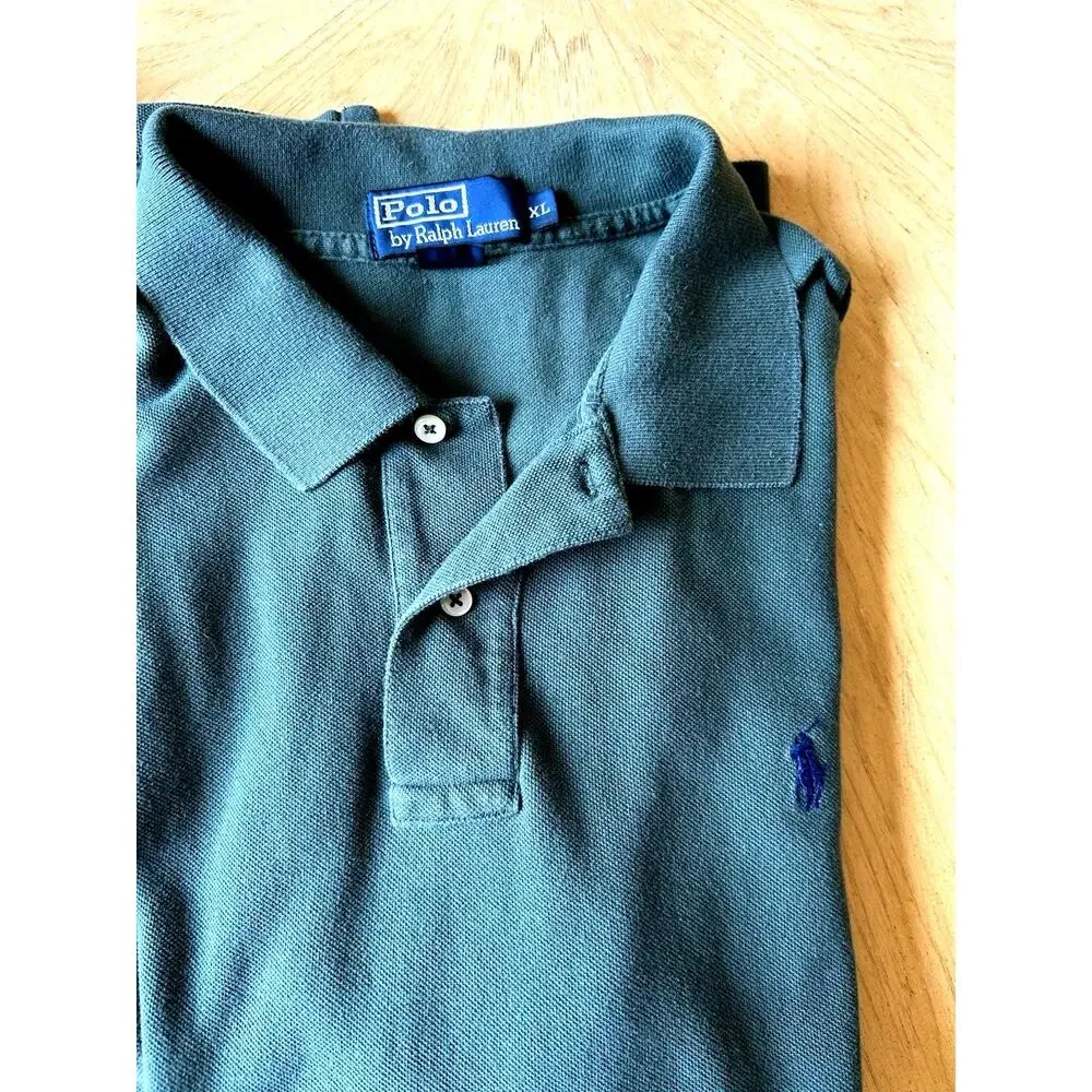 2 Polo Ralph Lauren polo Shirt Men's XL preppy y2K golf Teal Green Brown Lot 2